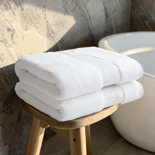 Jalox Luxury Bath Towel - 700GSM Extra Thick Egyptian Cotton - Highly Absorbent & Quick Dry Spa Towel - 30 x 60 Inches - White